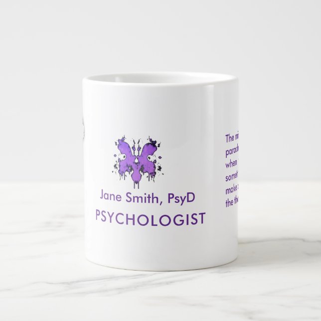 Caneca De Café Grande Freudian Cartoon Psychologist Name Inspiring Quote (Frente)