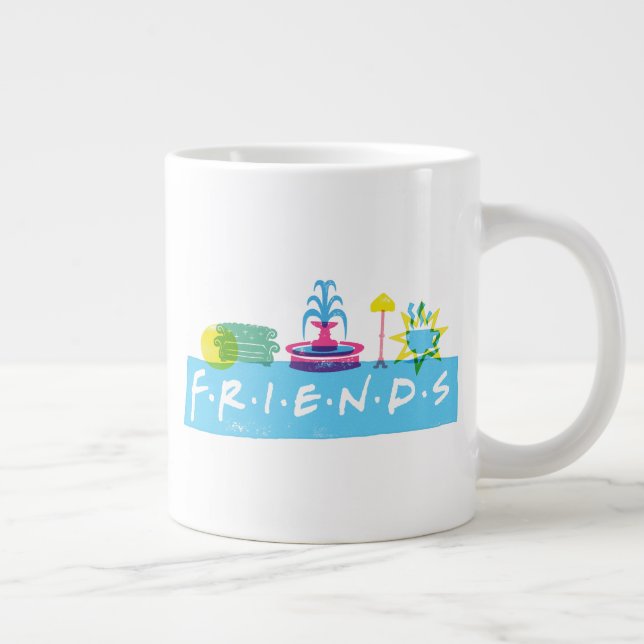 Caneca De Café Grande FRIENDS™ | Logotipo com Ícones (Direita)