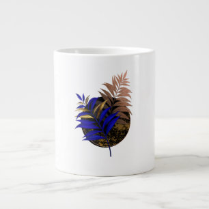 Caneca De Café Grande Frio azul no círculo preto