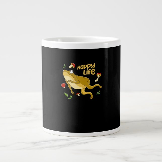 Caneca De Café Grande Frog Happy Essential Minimal Design (Frente)