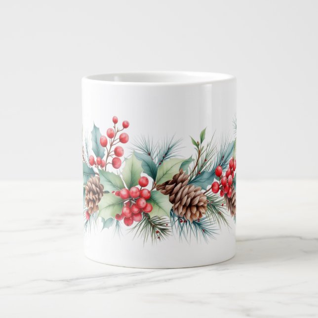 Caneca De Café Grande Fronteira Rústica em Aquarela (Frente)