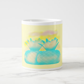 Caneca De Café Grande Fruta loop art névoa névoa magia abacaxis