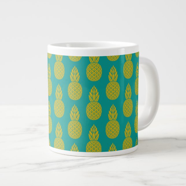 Caneca De Café Grande Fruta tropical do abacaxi (Frente Esquerda)