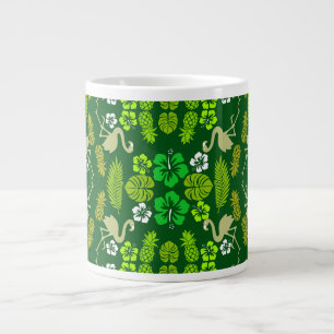 Caneca De Café Grande Fruta Tropical Verde Padrão