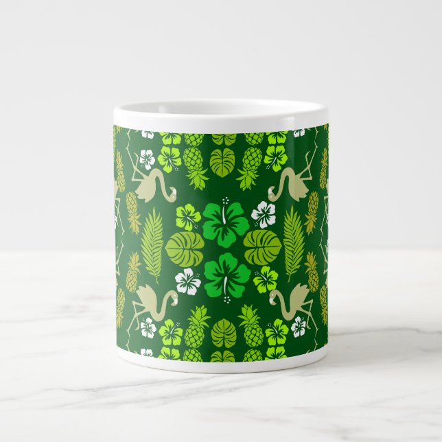 Caneca De Café Grande Fruta Tropical Verde Padrão (Frente)