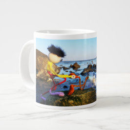 Caneca De Café Grande Fubby met flessenpost aan de kust.
