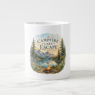 Caneca De Café Grande Fuga do Lago da Fogueira Montanhesa Camping
