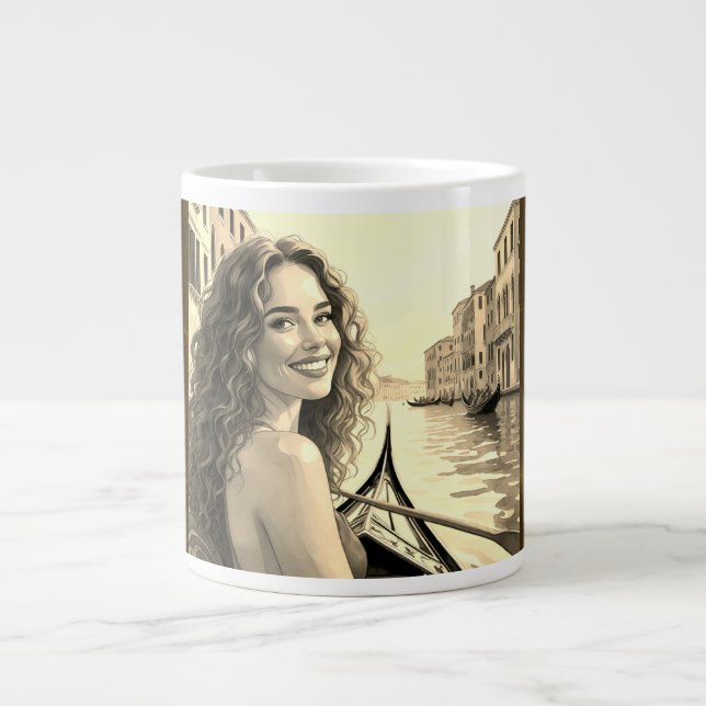 Caneca De Café Grande Fuga Romântica, Amor e Veneza (Frente)