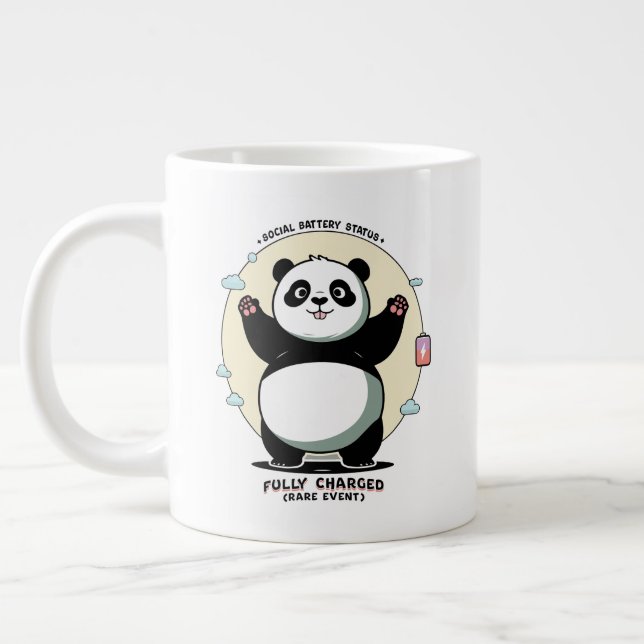 Caneca De Café Grande Fully Charged Rare Event – Social Battery (Esquerda)