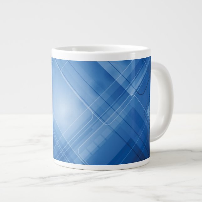 Caneca De Café Grande Fundo de alta tecnologia azul escuro (Frente Esquerda)