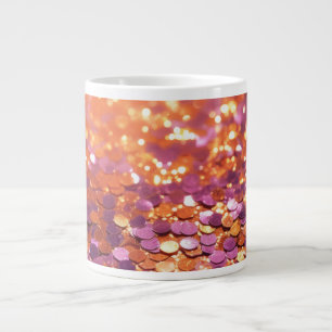 Caneca De Café Grande Fundo de Brilho Laranja Roxo-77996