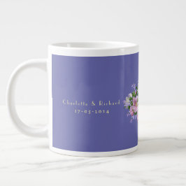 Caneca De Café Grande Fundo de Buquê de Casal Presente de Casamento