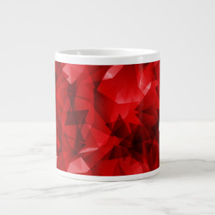 Caneca De Café Grande Fundo de Cristal Geométrico Abstrato Vermelho