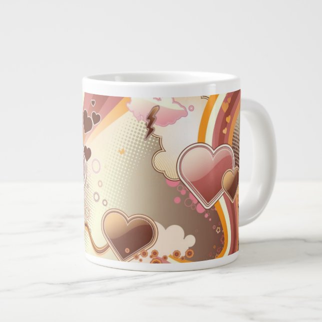Caneca De Café Grande Fundo de design com estilo (Frente Esquerda)
