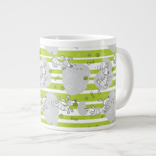 Caneca De Café Grande fundo de padrão de reprodução de cachorro