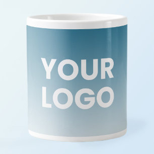 Caneca De Café Grande Fundo de qualquer cor Gradiente Branco e seu log