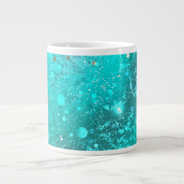 Caneca De Café Grande Fundo do Mint Turquoise Foil (Frente)