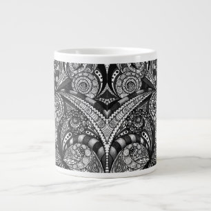 Caneca De Café Grande Fundo Mug Floral abstrato