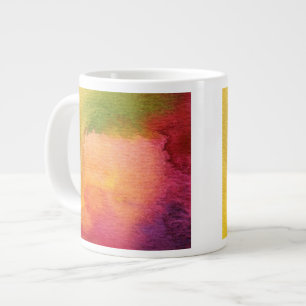 Caneca De Café Grande fundo pintado com Abstrato de aquarela