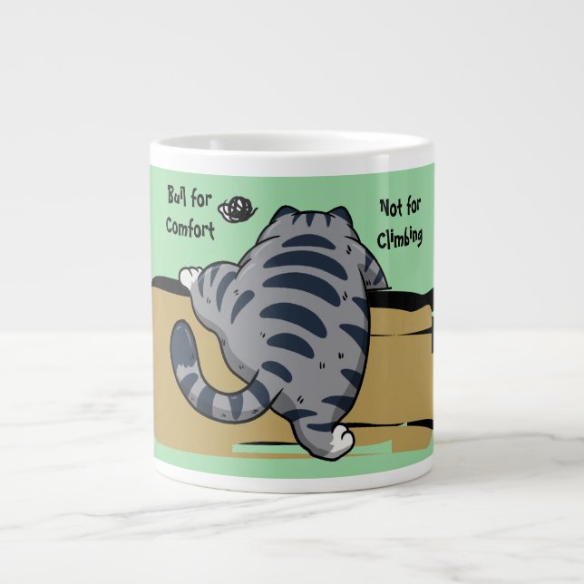 Caneca De Café Grande Funny Cat, Fat Cat, Funny Script Giant Coffee Mug (Frente)