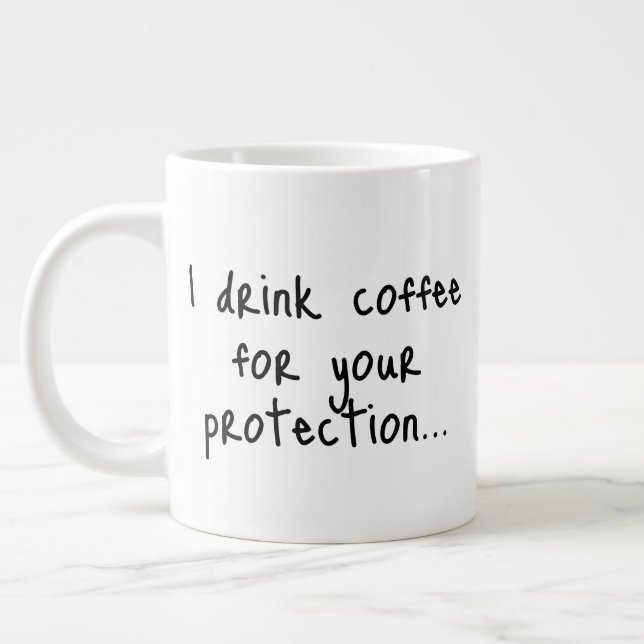 Caneca De Café Grande Funny Coffee Quote | Sarcastic Gift Idea | Minimal (Esquerda)