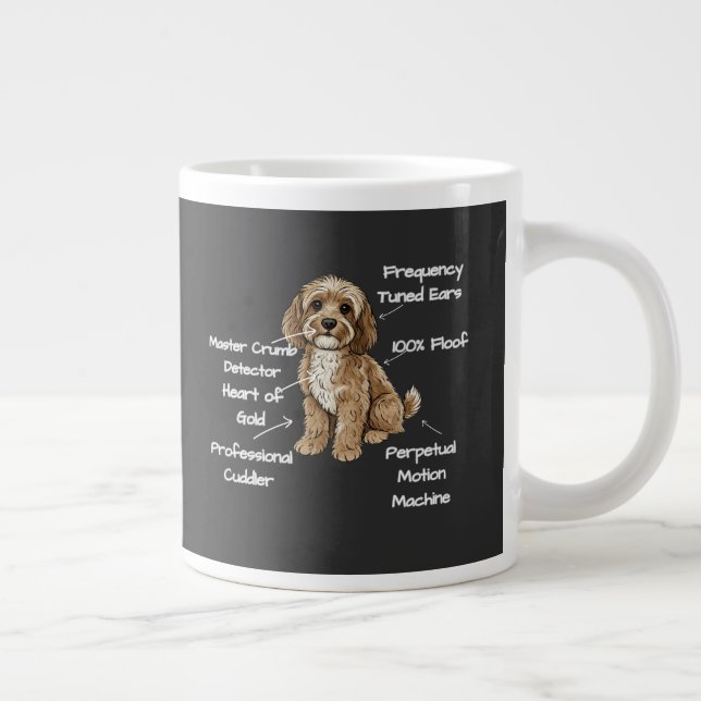 Caneca De Café Grande Funny Cute Anatomy of a Cockapoo Dog Lover (Direita)