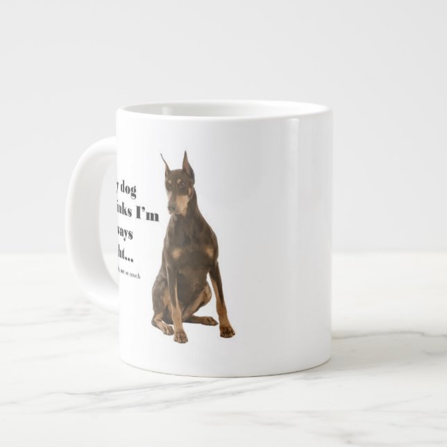 Caneca De Café Grande Funny Doberman v Wife Jumbo Mug (Frente Esquerda)
