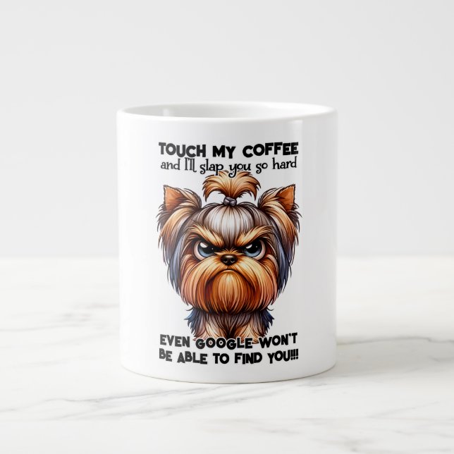 Caneca De Café Grande Funny Grumpy Yorkshire Terrier Dog Mug (Frente)