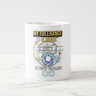 Caneca De Café Grande Funny Machinist My Tolerance vs My Wife's Toleranc