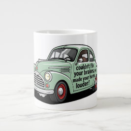 Caneca De Café Grande Funny mechanic car couldn't fix brakes horn louder