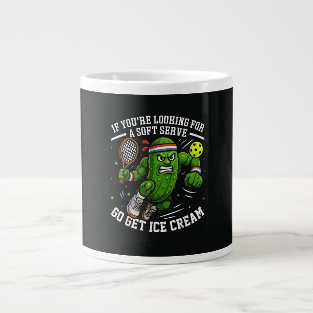 Caneca De Café Grande Funny Pickle Playing Pickleball (Frente)