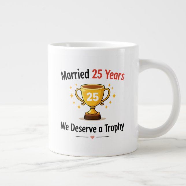 Caneca De Café Grande Funny Silver Anniversary Mug Gif (Direita)