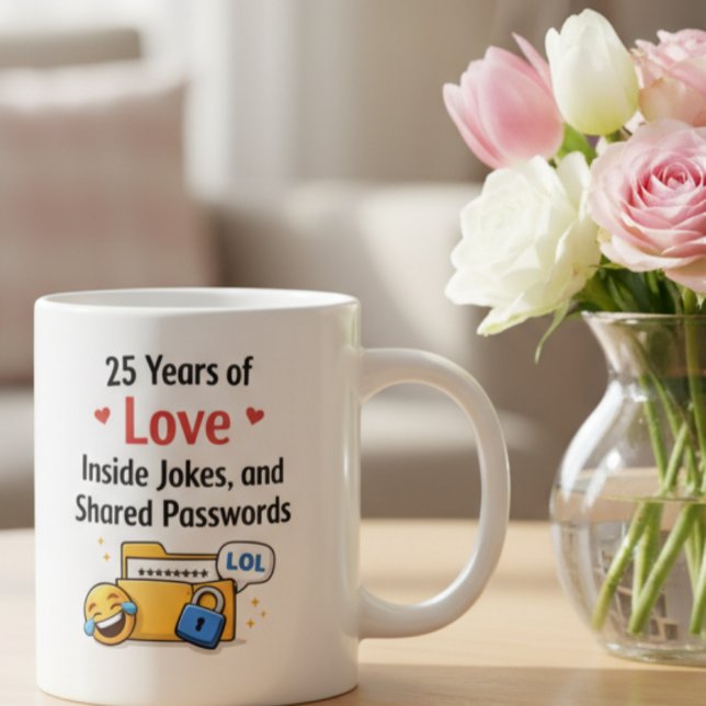Caneca De Café Grande Funny Silver Wedding Anniversary Mug Gift (Criador carregado)