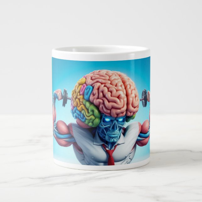 Caneca De Café Grande Funny Your Brain Is Like a Muscle (Frente)