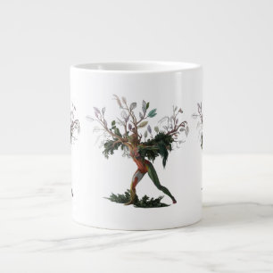 Caneca De Café Grande Fusão abstrato Humana e Natureza Especialidade J