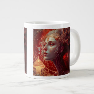 Caneca De Café Grande Futura Arte Nouveau Mulher Jumbo Mug