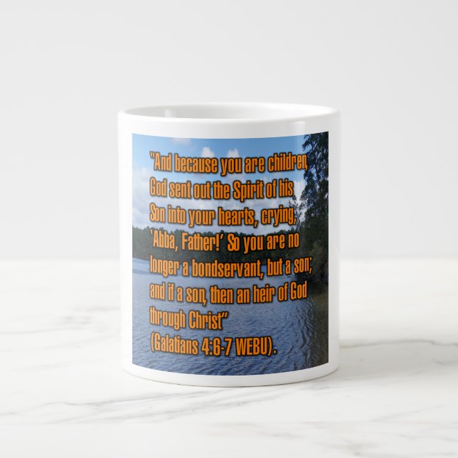 Caneca De Café Grande Gálatas 4:6-7 WEBU Mug (Frente)