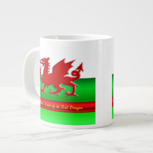 Caneca De Café Grande Gales - Lar do Dragão Vermelho, efeito metálico