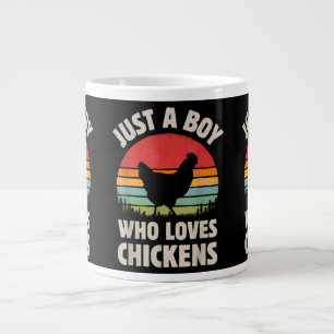 Caneca De Café Grande Galinha Só Um Menino Que Ama Muito O Animal Da Faz