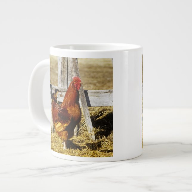 Caneca De Café Grande Galo Vermelho de Rhode Island (Frente Esquerda)