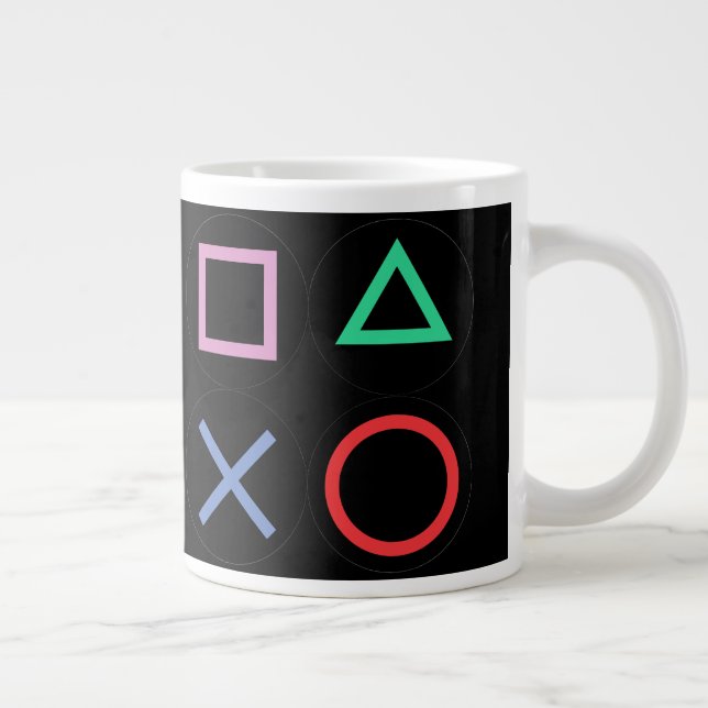 Caneca De Café Grande Gaming Mug – Pixels Power Play Neon Coffee Cup (Direita)