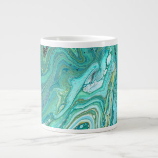 Caneca De Café Grande Gangues de trás 1 Abstrato de taça verde líquida