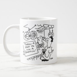 Caneca De Café Grande Ganhou uma Competição de Dardos de Fairground Gold