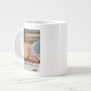 Caneca De Café Grande Garota britânica dos caminhos de ferro olhando po