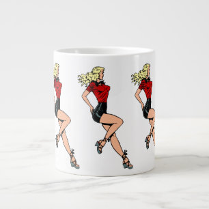 Caneca De Café Grande Garota Glamour Vintage ao Lado, Loira Explosiva