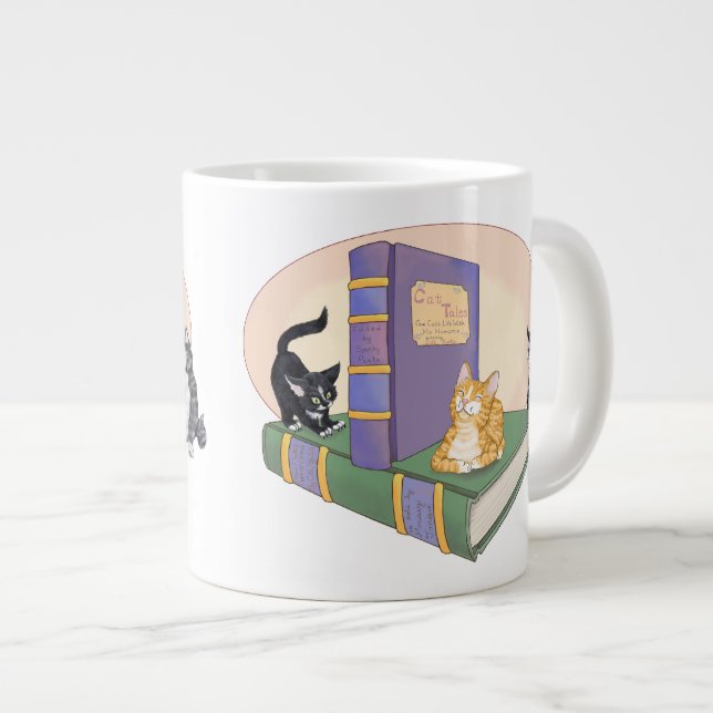 Caneca De Café Grande Gatinho (Frente Esquerda)