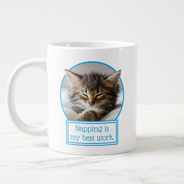 Caneca De Café Grande Gatinho dormindo (Esquerda)