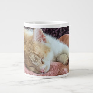 Caneca De Café Grande Gatinho ginger dormindo