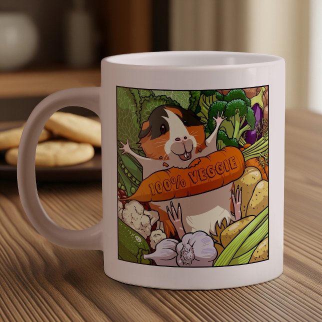 Caneca De Café Grande Gatinho-guincho 100% Veggie Carrot (Criador carregado)