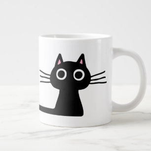 Caneca De Café Grande Gatinho Preto Fofo Felino Divertido